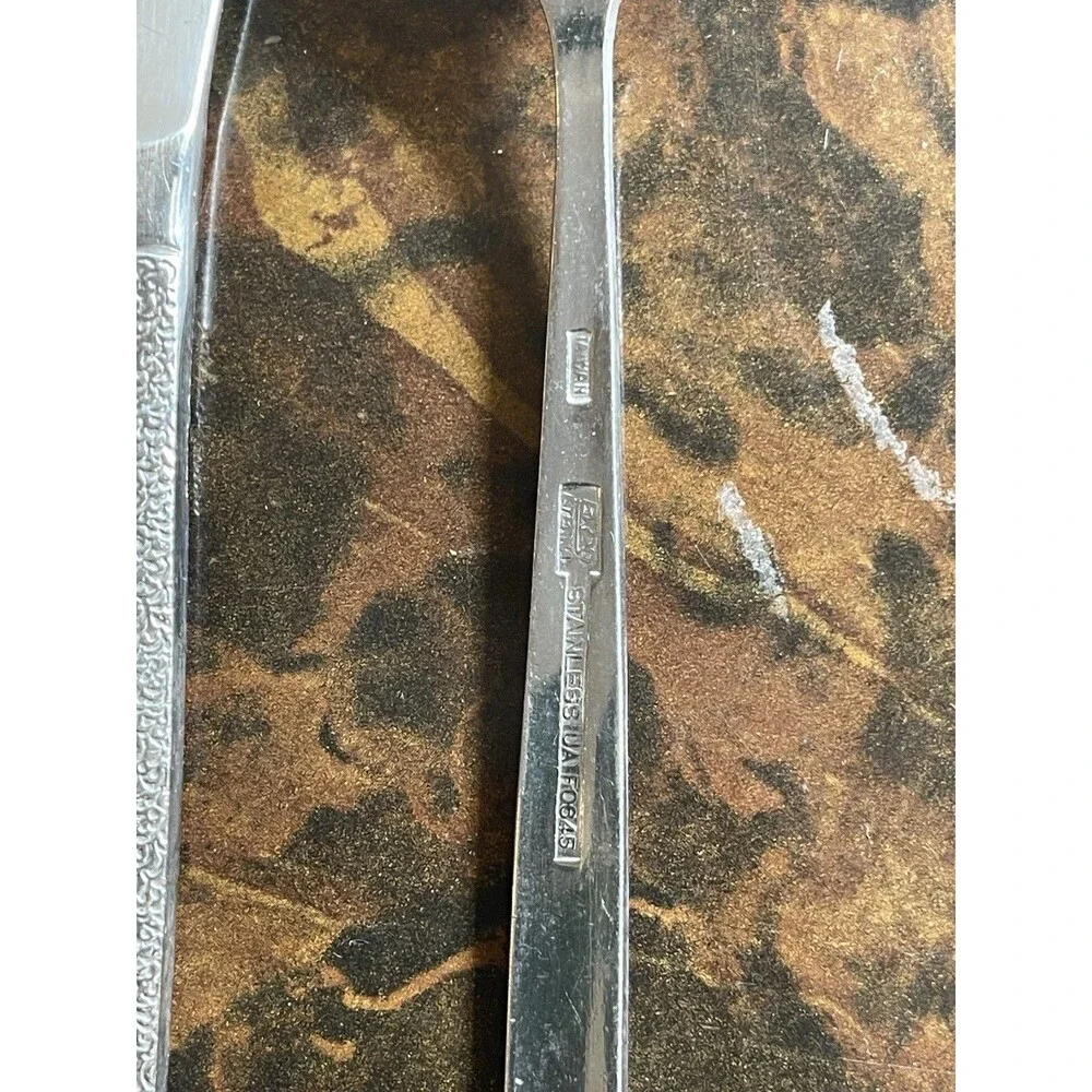 United Airlines Cutlery, Stainless 3-Piece Set - Silverware - Fish Scale Pattern
